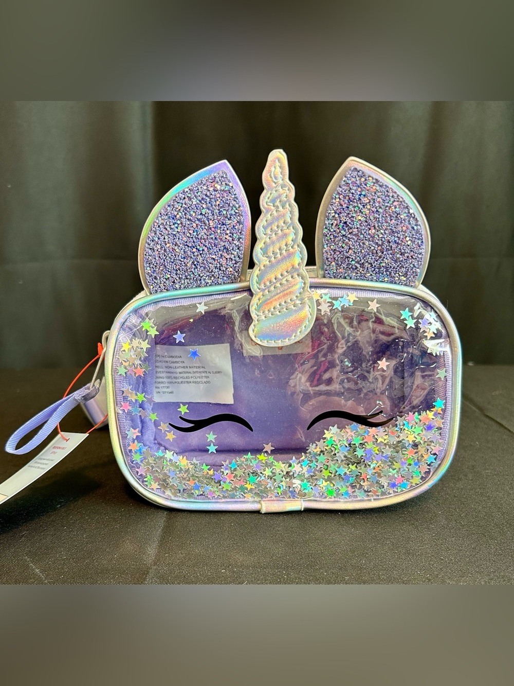 Target Cat & JackPurple Glitter Unicorn Clear Crossbody Bag / Fanny Pack